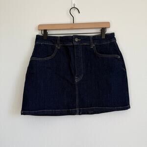 Zara Dark Blue Mini Denim Jean Skirt Size 10